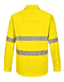 Winning Spirit - Unisex Hi Vis Cool Breeze Closed Front LS Shirt With Perforated Tape - SW87
