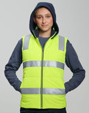 Winning Spirit - Unisex Hi Vis Hooded Puffer Vest - SW93