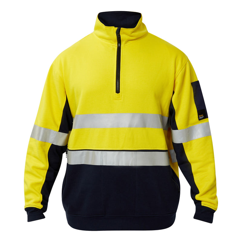 Workcraft - Hi Vis Half Zip Cotton Pullover - WT8018