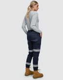 Winning Spirit - Unisex Cotton Stretch Drill Cuffed Work Pants with Tapes - WP28HV