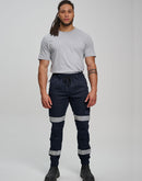 Winning Spirit - Unisex Cotton Stretch Drill Cuffed Work Pants with Tapes - WP28HV