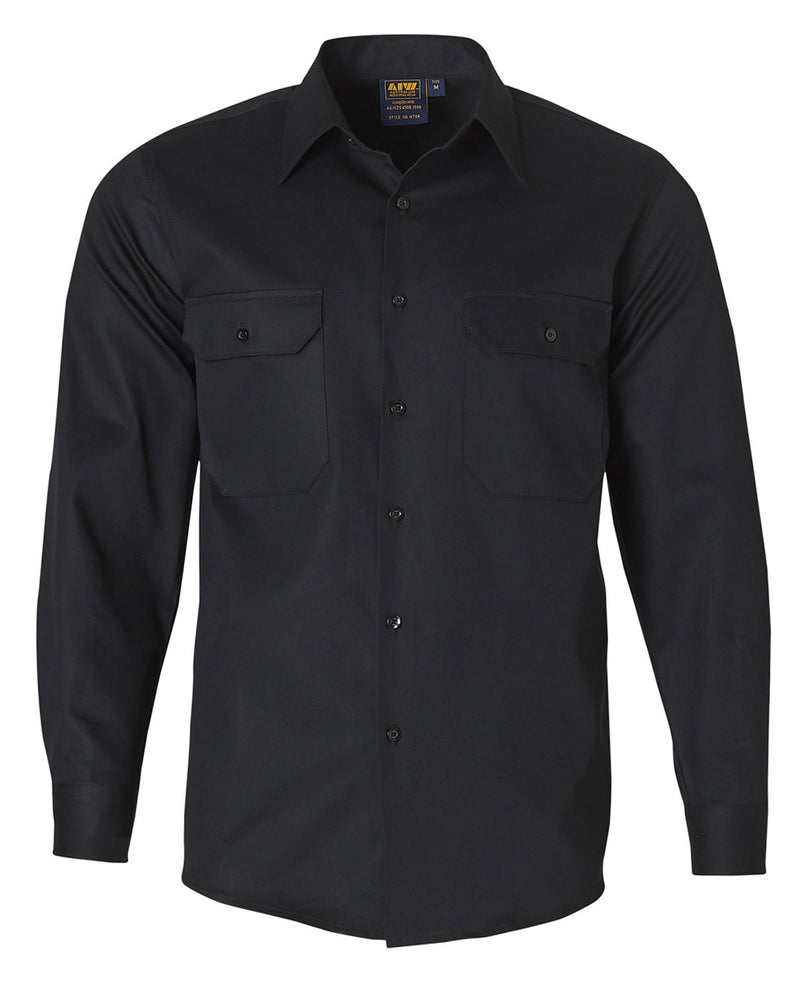 Winning Spirit-Cotton Drill Long Sleeve Work Shirt-WT04