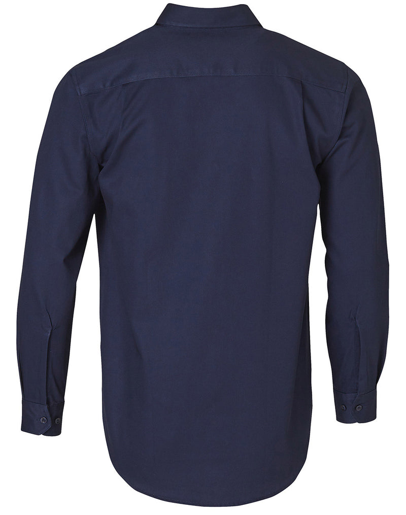 Winning Spirit-Cotton Drill Long Sleeve Work Shirt-WT04