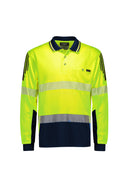 Syzmik - Mens Hi Vis Flux Segmented Tape Long Sleeve Polo - ZH550