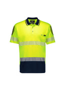 Syzmik - Mens Hi Vis Flux Segmented Tape Short Sleeve Polo - ZH555