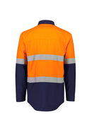 Syzmik - Mens Orange Flame Lightweight Ripstop Spliced Shirt - ZW180