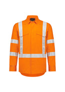 Syzmik - Mens Orange Flame Lightweight Ripstop X Back Taped Shirt - ZW187