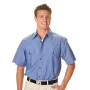 Dnc - Mens Twin Flap Pocket Cotton Chambray - Short Sleeve - 4103