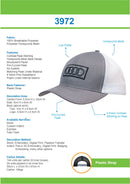 Headwear - Breathable poly twill with honeycomb mesh - 3972