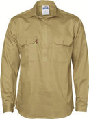 Dnc - Close Front L/S Cotton Drill Shirt With Gusset Sleeve - 3204