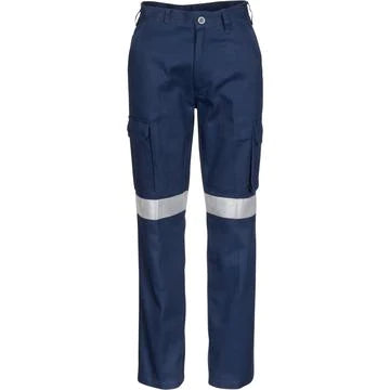Dnc - Ladies Cotton Drill Cargo Pants With 3M Reflective Tape - 3323