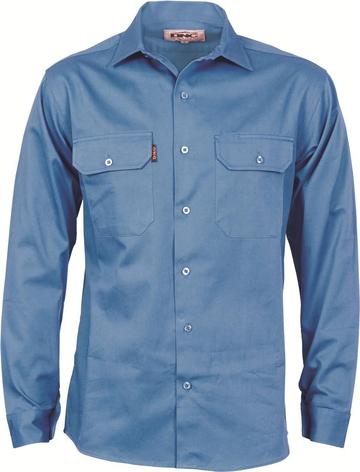 Dnc - Cotton Drill L/S Work Shirt With Gusset Sleeve - 3209
