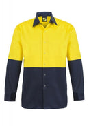 NCC APPAREL WS3035 L/S Two Tone Hi Vis Shirt Stud - Star Uniforms Australia