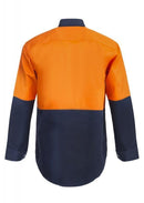 NCC APPAREL WS3035 L/S Two Tone Hi Vis Shirt Stud - Star Uniforms Australia