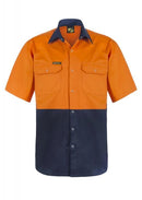 NCC APPAREL WS3063 Two Tone Hi Vis S/S Shirt Stud - Star Uniforms Australia