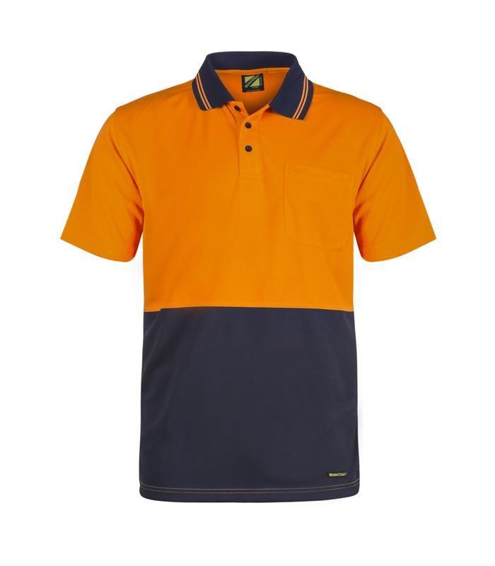 WORKCRAFT WSP401 Hi Vis Two Tone SS Polo CB