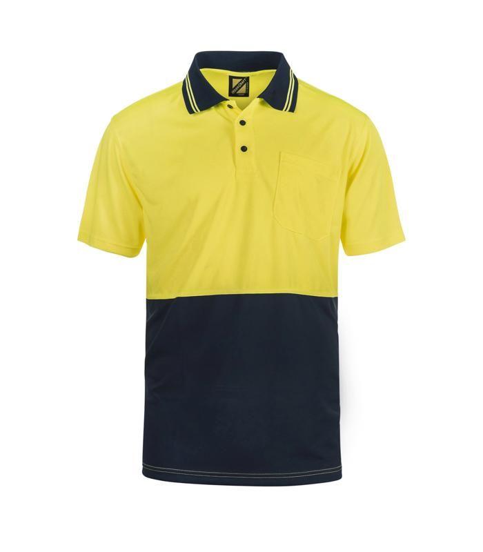 WORKCRAFT WSP401 Hi Vis Two Tone SS Polo CB