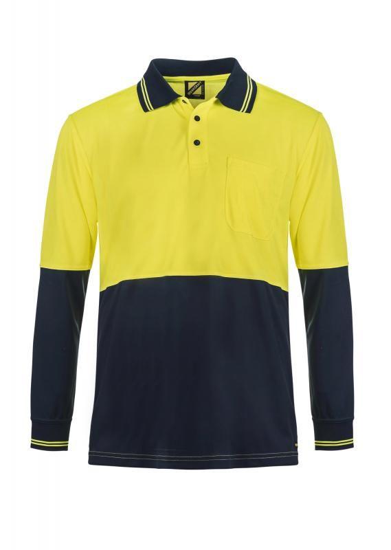 WORKCRAFT WSP202 Hi Vis Two Tone LS Polo Pocket