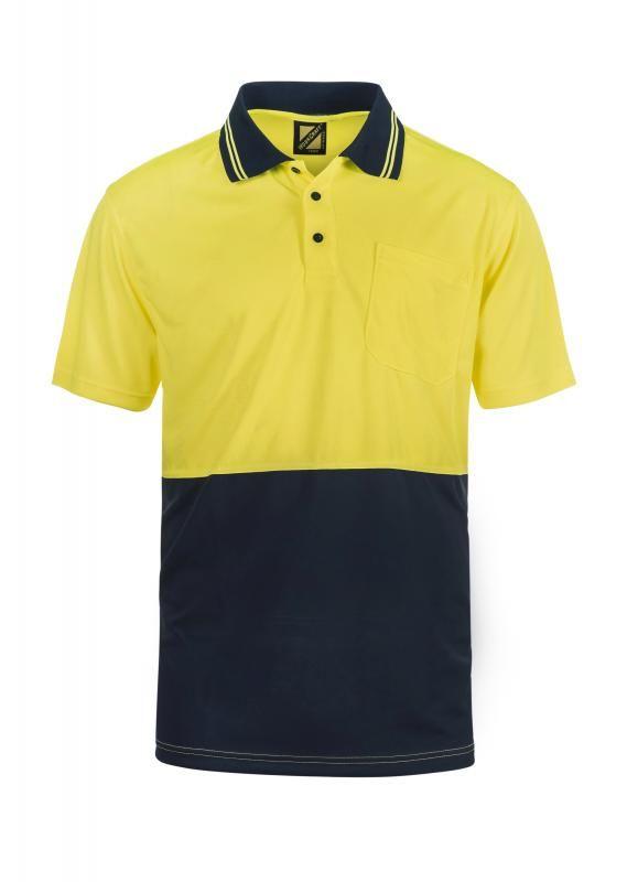 WORKCRAFT WSP201 Hi Vis Two Tone SS Polo Pocket