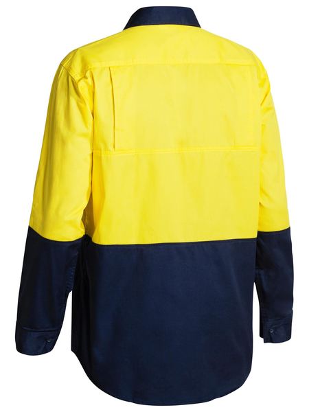 Bisley 2 Tone Hi Vis Cool Lightweight Mesh Ventilated Drill Shirt - Long Sleeve-BS6895