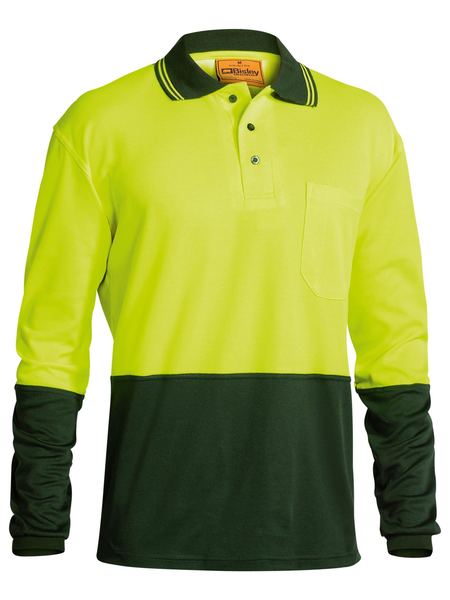 Bisley 2 Tone Hi Vis Polo Shirt - Long Sleeve-BK6234