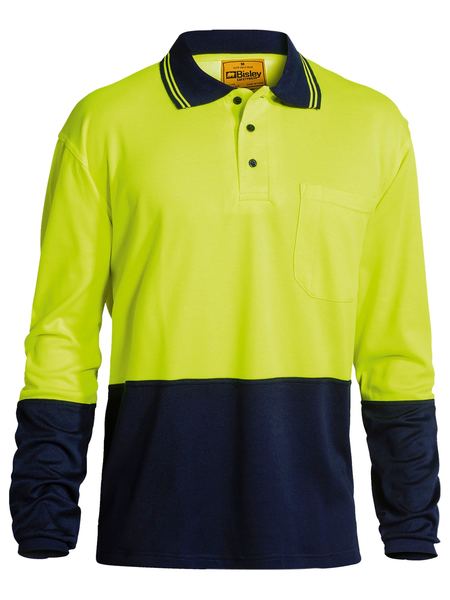 Bisley 2 Tone Hi Vis Polo Shirt - Long Sleeve-BK6234