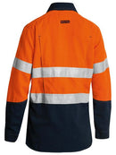 Bisley Tencate Tecasafe Plus Women's Taped Two Tone Hi Vis FR Vented Long Sleeve Shirt-BL8082T