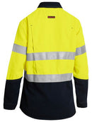 Bisley tencate Tecasafe Plus Women's Taped Two Tone FR Hi Vis Lightweight Vented Long Sleeve Shirt-BL8098T