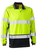 Bisley Taped Two Tone Hi Vis Polyester Mesh Long Sleeve Polo Shirt-BK6219T
