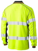 Bisley Taped Two Tone Hi Vis Polyester Mesh Long Sleeve Polo Shirt-BK6219T