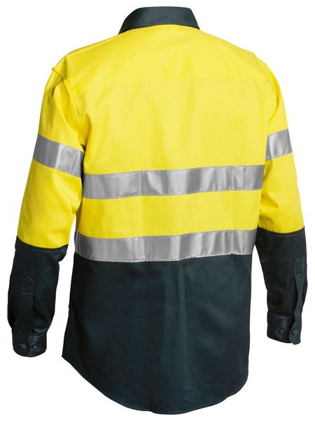 Bisley 2 Tone Hi Vis Shirt 3M Reflective Tape - Long Sleeve-BT6456