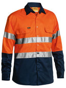 Bisley 2 Tone Hi Vis Shirt 3M Reflective Tape - Long Sleeve-BT6456