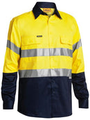 Bisley 2 Tone Hi Vis Shirt 3M Reflective Tape - Long Sleeve-BT6456