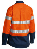 Bisley 2 Tone Ladies Hi Vis Drill Shirt 3m Reflective Tape - Long Sleeve-BLT6456