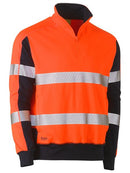 Bisley Taped Hi Vis Stretchy Fleece Zip Pullover-BK6817T
