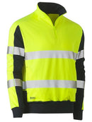 Bisley Taped Hi Vis Stretchy Fleece Zip Pullover-BK6817T