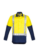 Syzmik Mens Hi Vis Spliced Industrial Shirt - Shoulder Taped Zw124 - Star Uniforms Australia