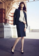 Biz Corporates Womens Front Pleat Detail Straight Skirt 20720 - Star Uniforms Australia