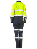 Bisley Womens Taped Hi Vis Cotton Drill Coverall-BCL6066T