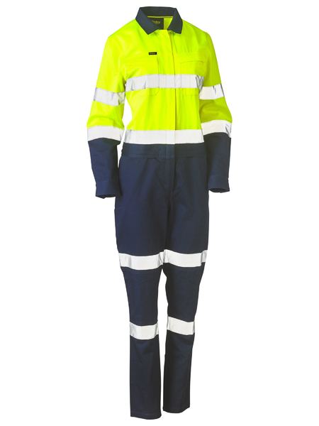 Bisley Womens Taped Hi Vis Cotton Drill Coverall-BCL6066T