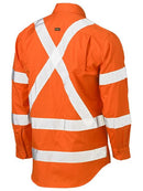 Bisley Taped X Back Cool Lightweight HI VIS Drill Shirt-BS6166XT