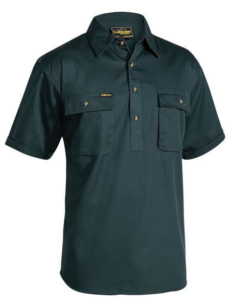 Bisley Closed Front Cotton Drill Shirt - Short Sleeve-BSC1433