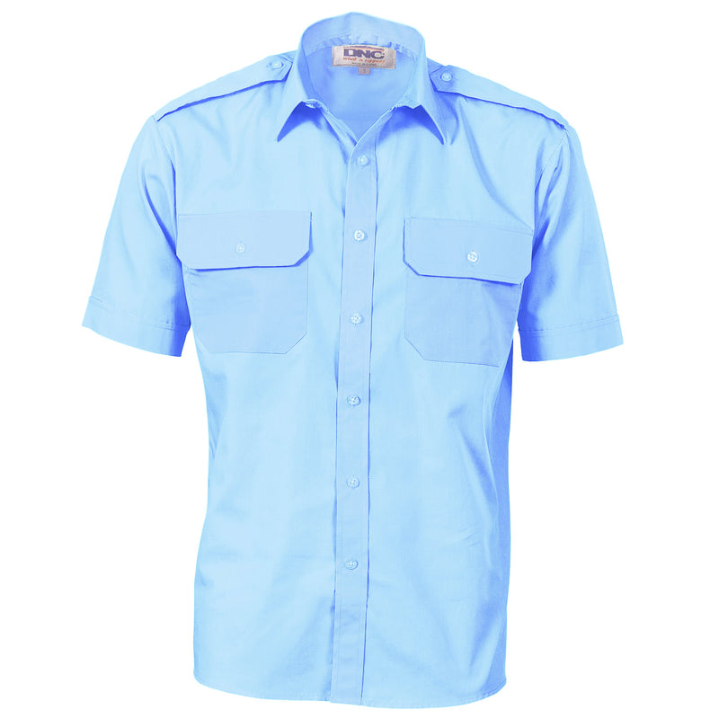 DNC Epaulette Polyester/Cotton Work Shirt - Short Sleeve 3213 - Star Uniforms Australia