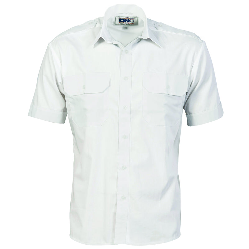 DNC Epaulette Polyester/Cotton Work Shirt - Short Sleeve 3213 - Star Uniforms Australia