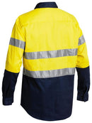 Bisley 2 Tone Closed Front Hi Vis Drill Shirt 3M Reflective Tape - Long Sleeve-BTC6456