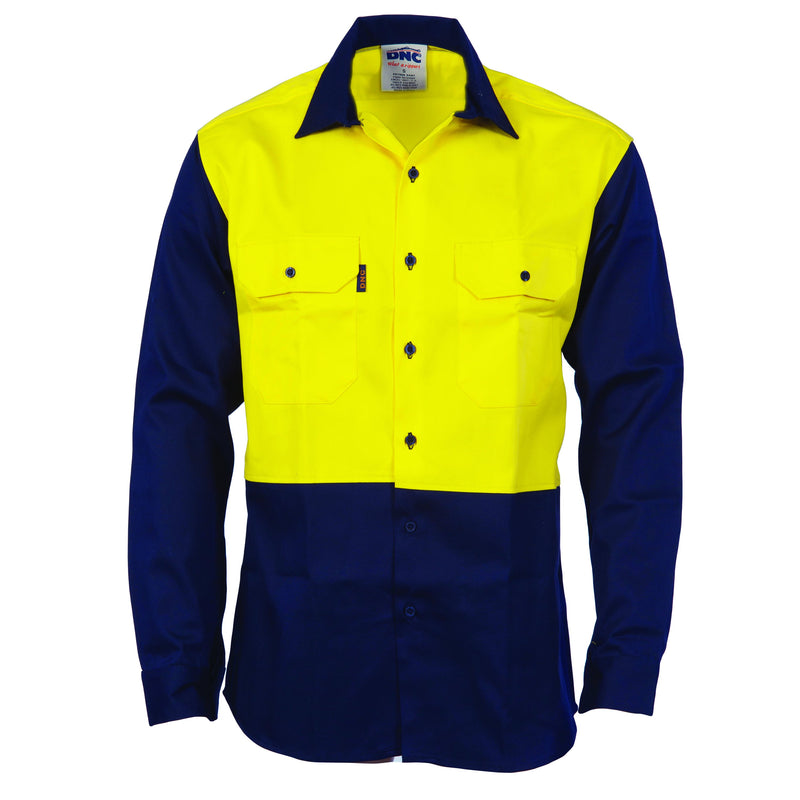 DNC Patron Saint® Flame Retardant Two Tone Drill Shirt - L/S 3406 - Star Uniforms Australia