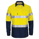 DNC Patron Saint Flame Retardant 2 Tone Closed Front Cotton Shirt with 3M F/R Tape - L/S 3407 - Star Uniforms Australia