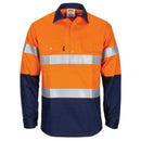 DNC Patron Saint Flame Retardant 2 Tone Closed Front Cotton Shirt with 3M F/R Tape - L/S 3407 - Star Uniforms Australia