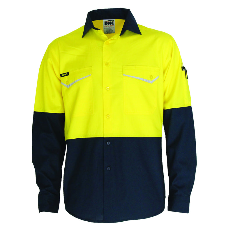 DNC Two-Tone RipStop Cotton Cool Shirt, L/S 3586 - Star Uniforms Australia