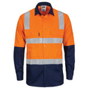 DNC HIVIS Two Tone Cool-Breeze Cotton Shirt with Hoop & Shoulder CSR Reflective Tape - Long Sleeve 3747 - Star Uniforms Australia